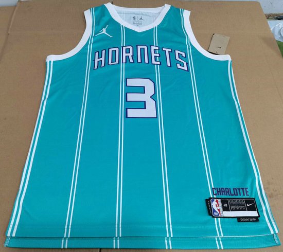 Maillot de Basket #3 Rozier III Hornets Bleu Imprimé